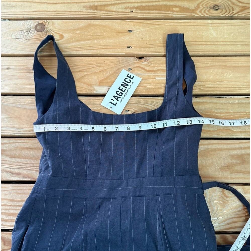 L’agence NWT Women’s Stripe Sleeveless Wrap Dress Size XS Navy BT - Picture 5 of 5